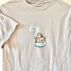 Pretty Vacant "I Don't Care" Cherub Angel Premium Graphic Tee - Small